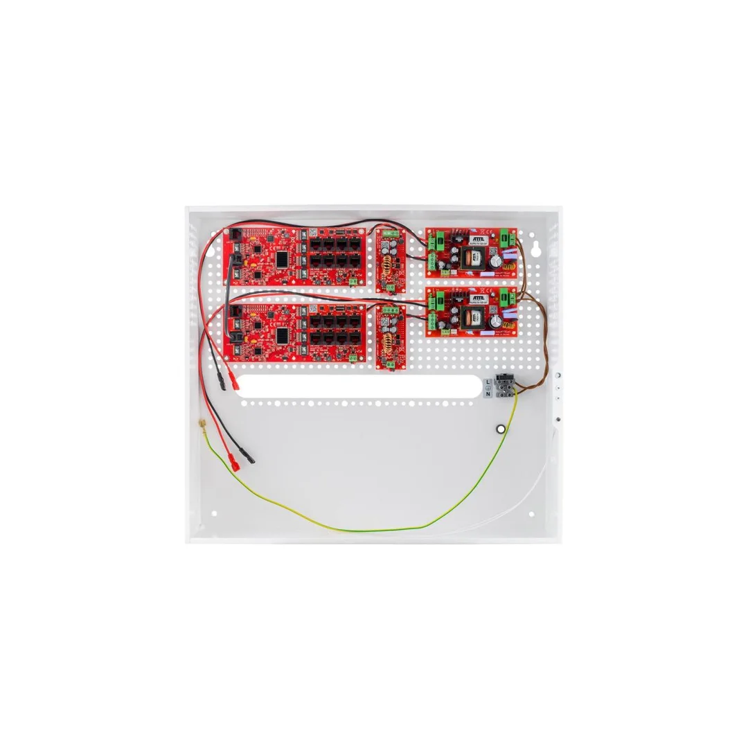 Zestaw buforowy do 16 kamer IP switch Po 16P+2G w obudowie wewnętrznej ABOX-H (2x AKU 18Ah + NVR), zasilacz 144W (2x 72W)