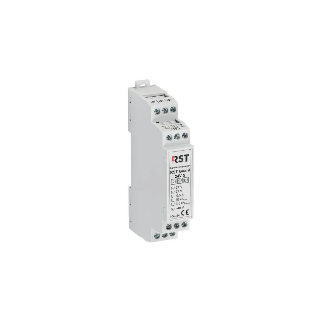 Ogranicznik przepięć do ochrony systemów sterowania i kontrolno - pomiarowych, RST Guard 24V S 104 024