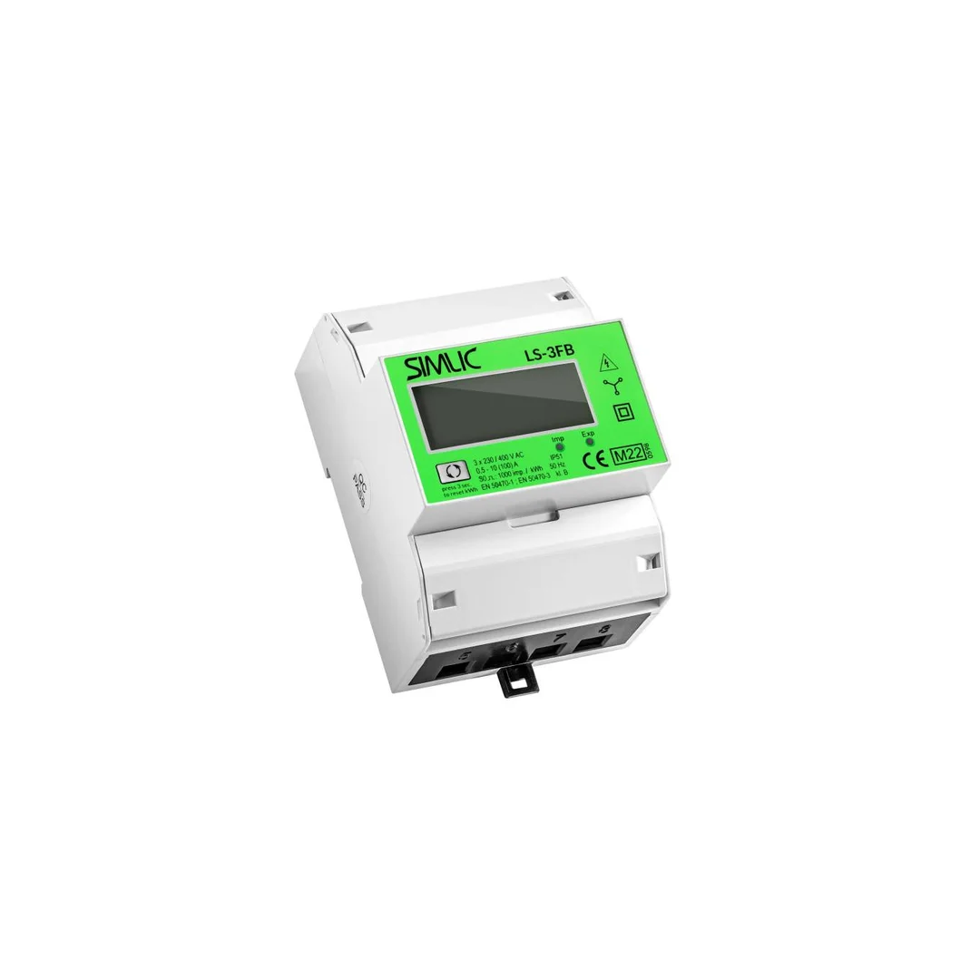 Dwukierunkowy licznik energii elektrycznej (cyfrowy trójfazowy 4-modułowy) z funkcją reset MID SIMLIC LS-3FB 85403010