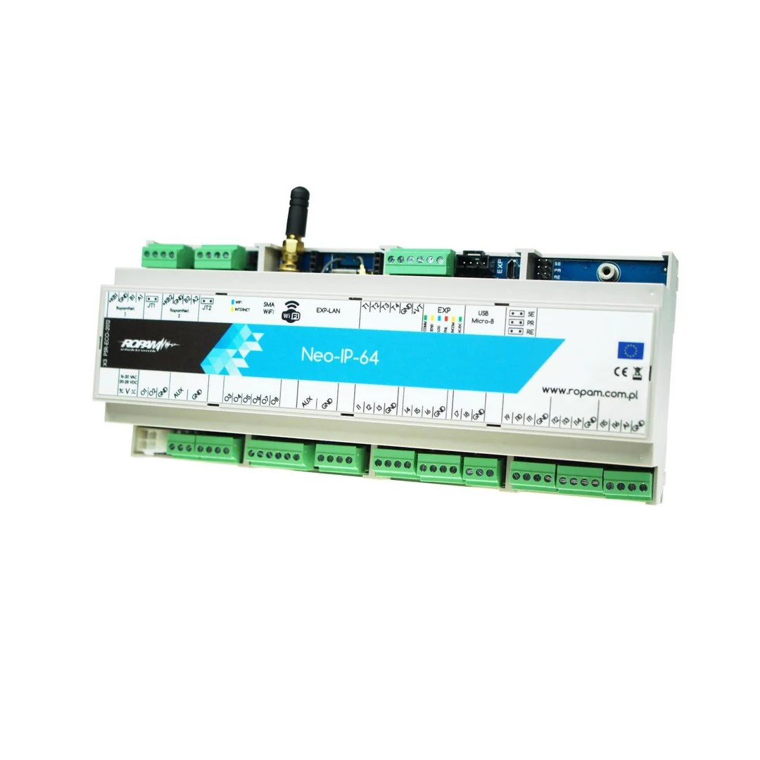 Centrala alarmowa Neo-IP-64-D12M, WiFi, 4 strefy, 16-64 wejść, 8-40 wyjść, 12VDC