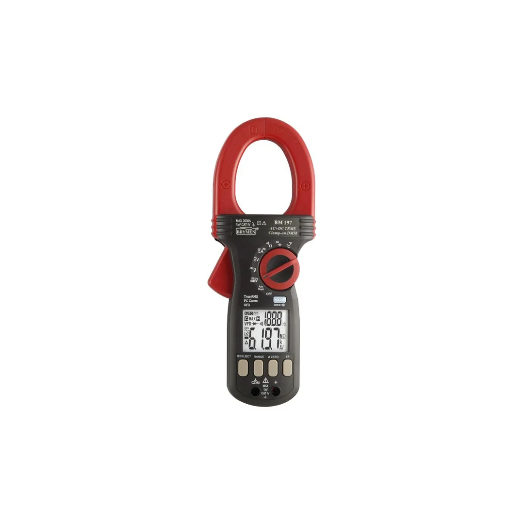 Miernik cęgowy 2000A AC/DC TrueRMS USB BM197 BRYMEN