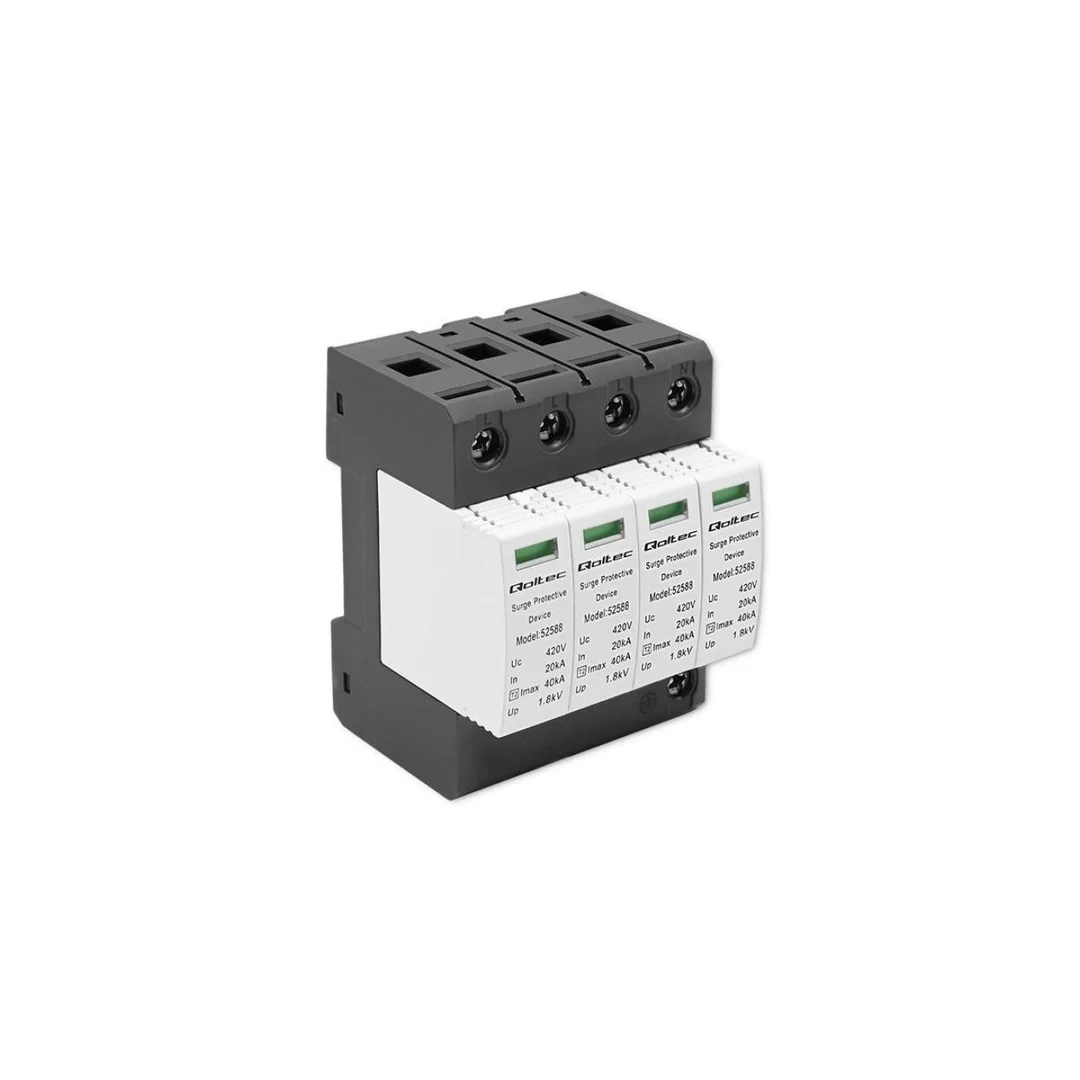 Qoltec Ogranicznik ochronnik przepięć AC 4P 420V T2 C