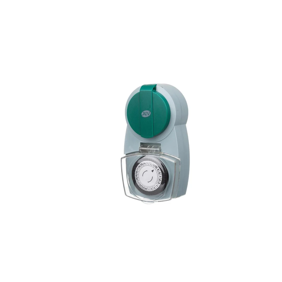 Programator czasowy mechaniczny IP44 24h /30-minutowy, zielony 67276