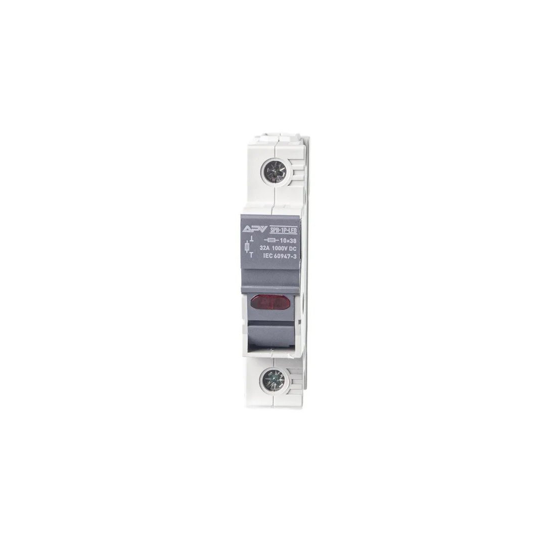 Podstawa bezpiecznikowa 1P 32A DC 10x38 + LED APV-SPB-1P-LED
