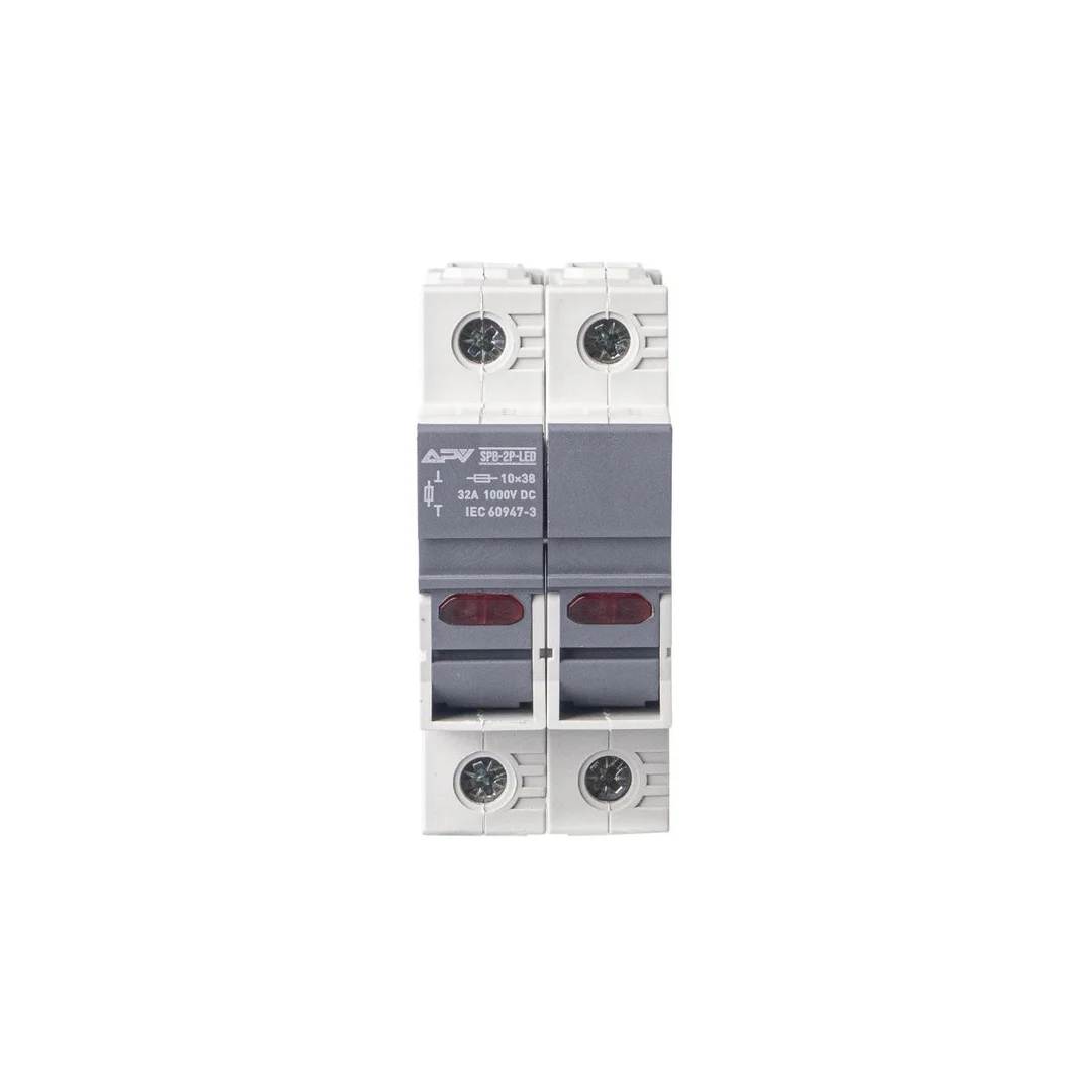 Podstawa bezpiecznikowa 2P 32A DC 10x38 + LED APV-SPB-2P-LED