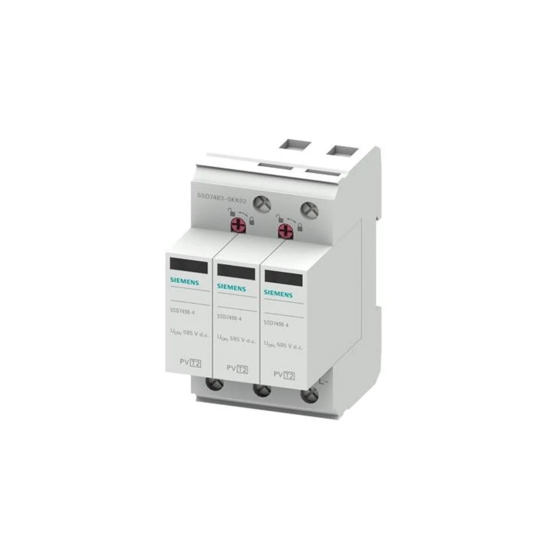 Ogranicznik przepięć Typ 2 do instalacji fotowoltaicznych 3P 1000 V DC Iimp 15kA Imax 40kA SENTRON 5SD7483-0KK02