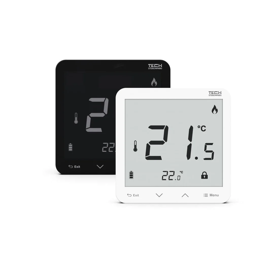 SINUM R-8pz PLUS Regulator pokojowy bezprzewodowy zasilany 230V dopuszkowy kolor czarny