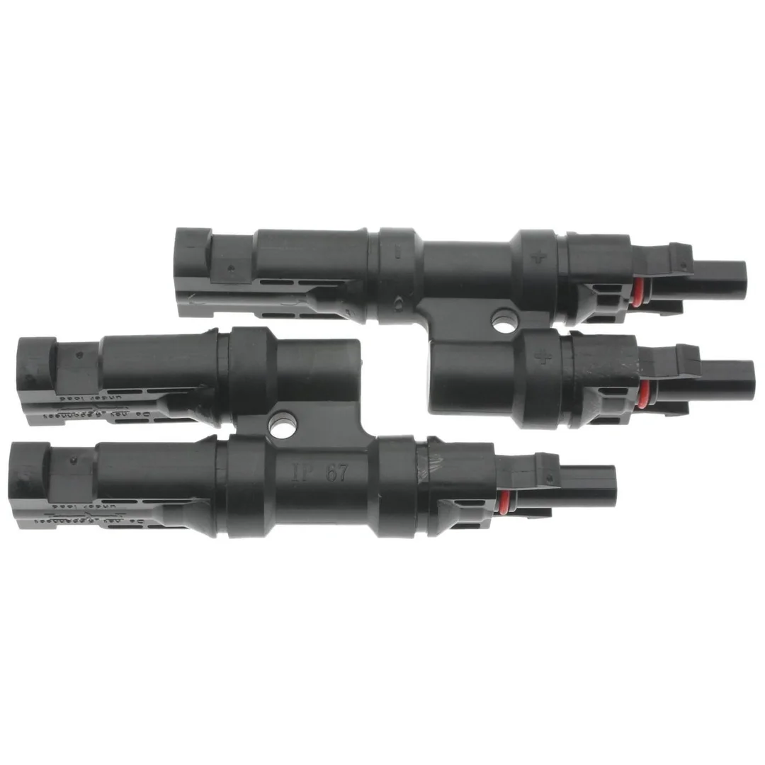 Złącze fotowoltaiczne MC4 typ T podwójne 2,5-4mm2 6mm2 IP67 1000V DC