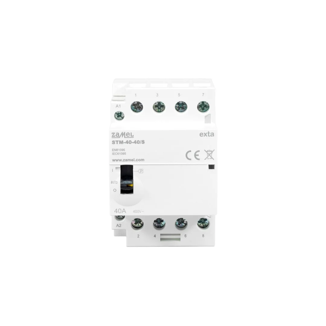 Stycznik modułowy ze sterowaniem ręcznym instalacyjny 40A 4Z 230V AC STM-40-40/S EXT10000315