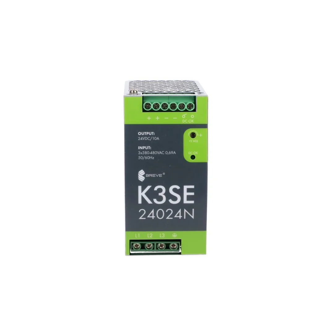 Zasilacz impulsowy 3-faz K3SE 24024 3x400/ 24VDC 10A 240W na szynę DIN, Uzas: 340-550VAVAC, Ta70, 17000-1013