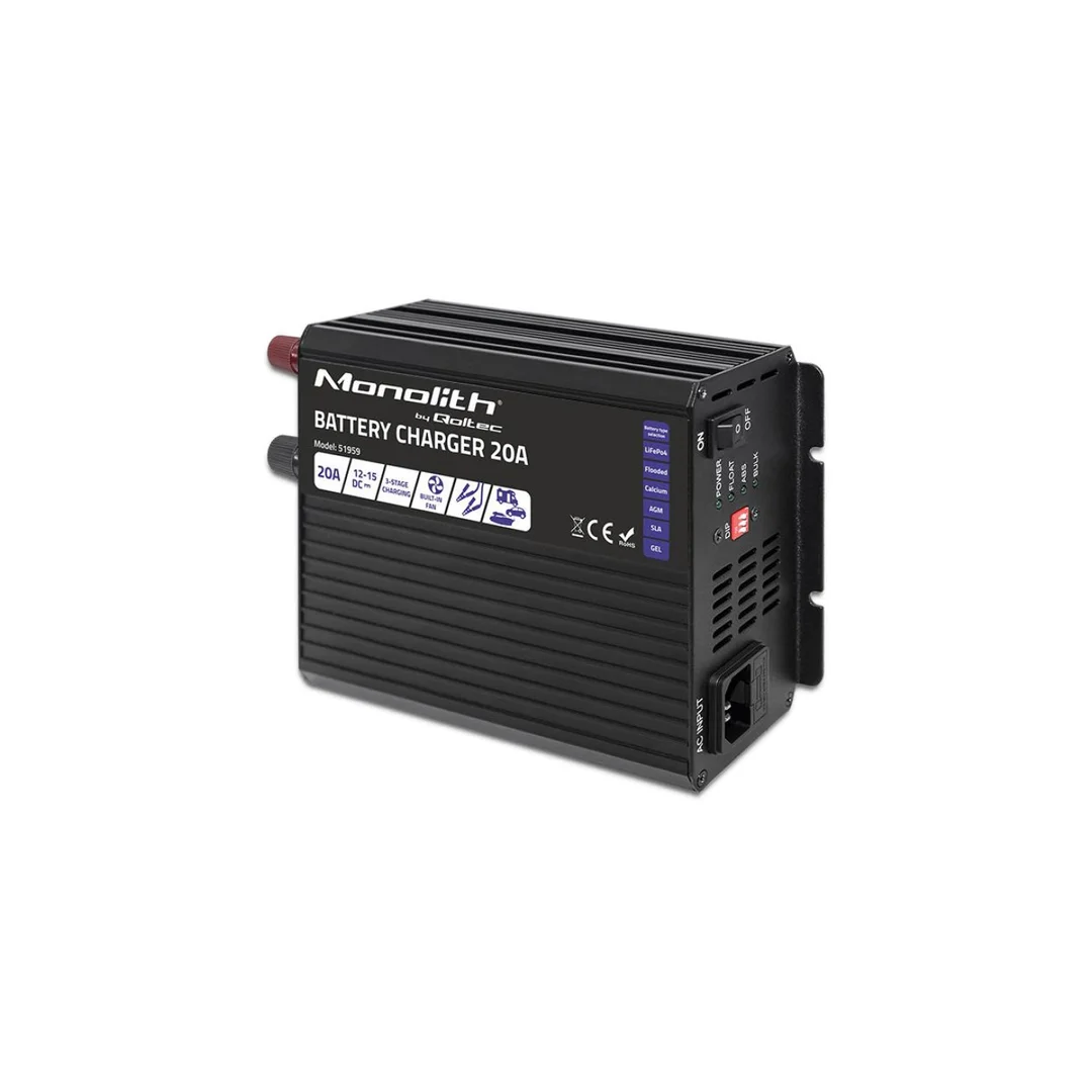 Inteligentna ładowarka Monolith do akumulatorów LiFePO4 AGM GEL SLA 20A 12V