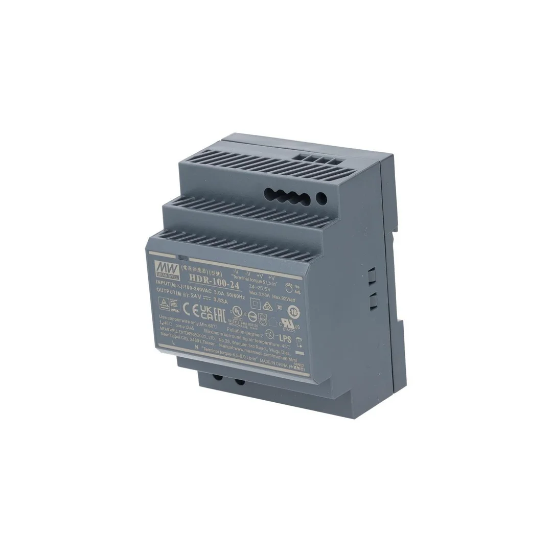 Zasilacz na szynę DIN 24V 3,83A 92W uniwersalny SLIM (4-modułowy) HDR Mean Well