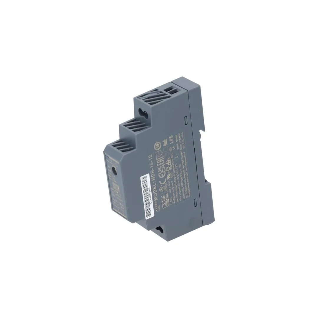 Zasilacz na szynę DIN 12V 1,25A 15W uniwersalny SLIM (1-modułowy) HDR Mean Well