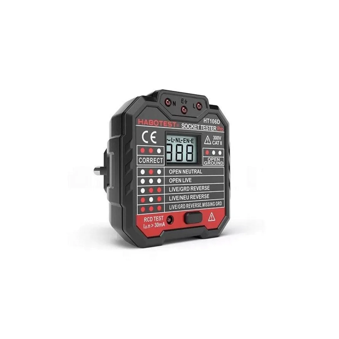 Tester gniazd z wyświetlaczem cyfrowym Habotest HT106D