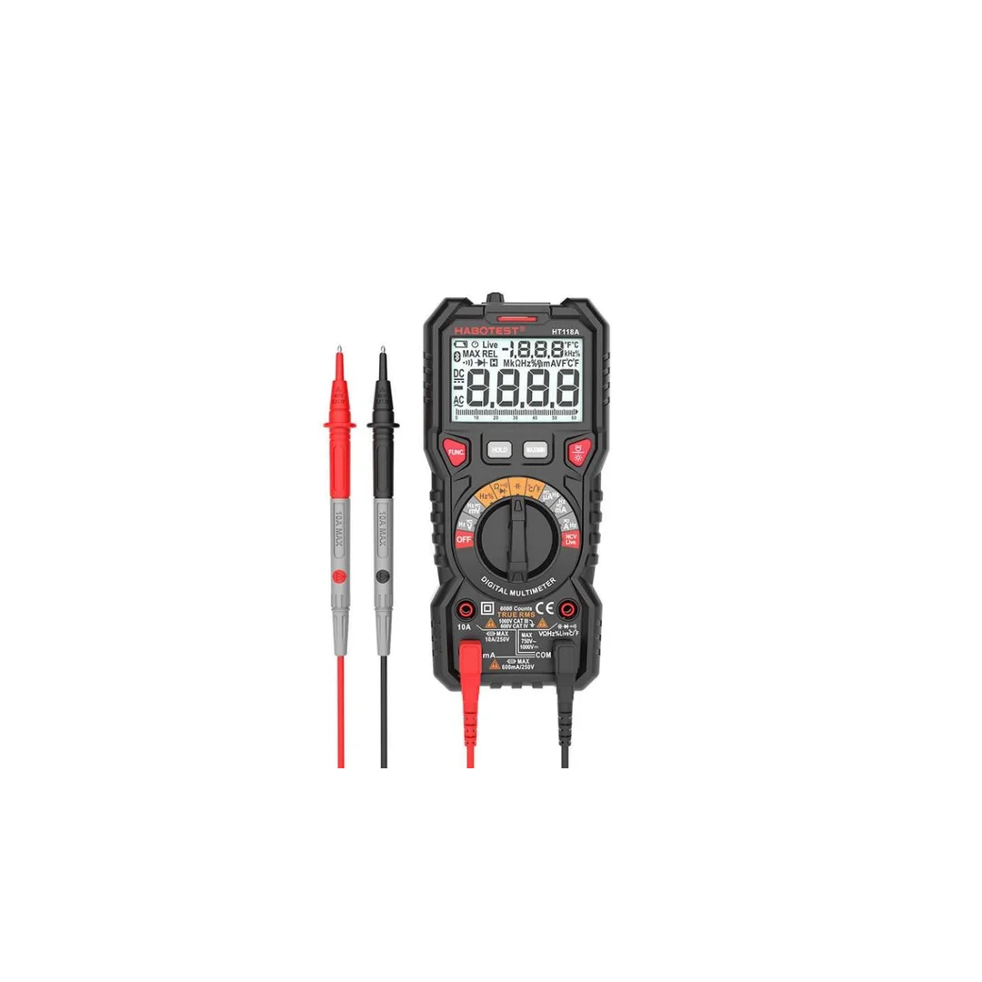 Multimetr cyfrowy z latarką Habotest HT118A, True RMS, NCV