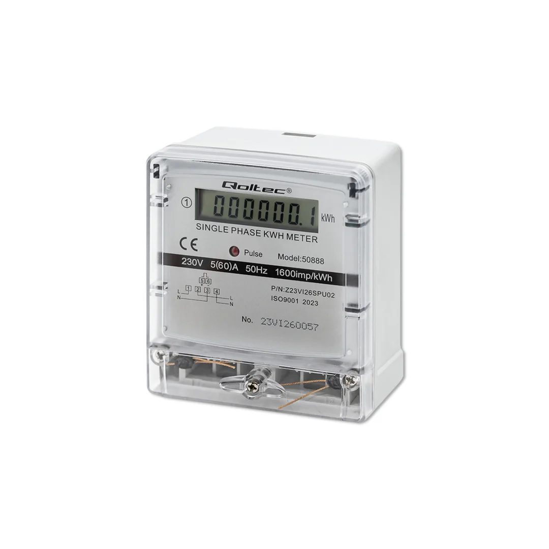 Qoltec Jednofazowy elektroniczny licznik miernik zużycia energii 230V LCD