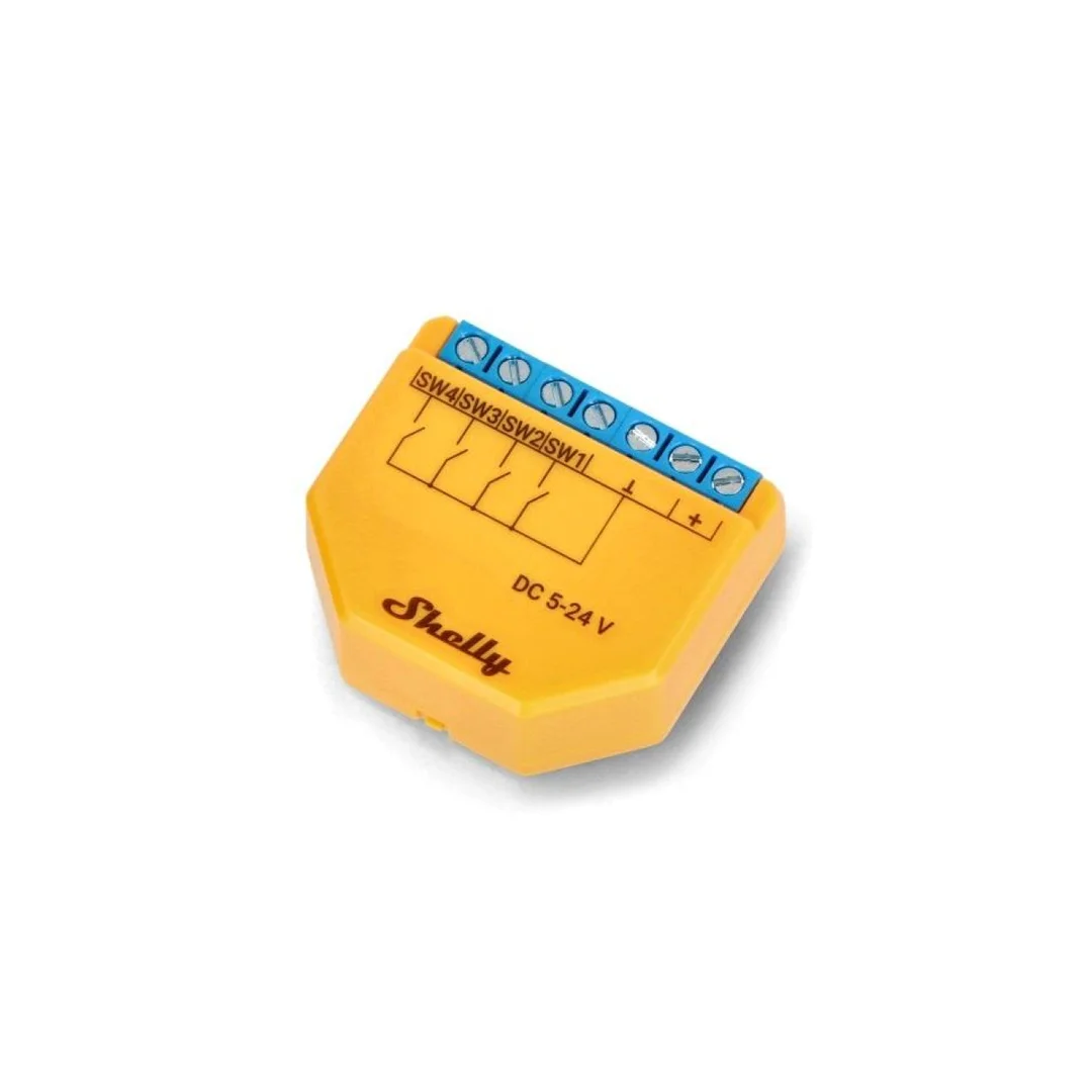 Shelly Plus i4 DC - kontroler wejść i scen WiFi/Bluetooth