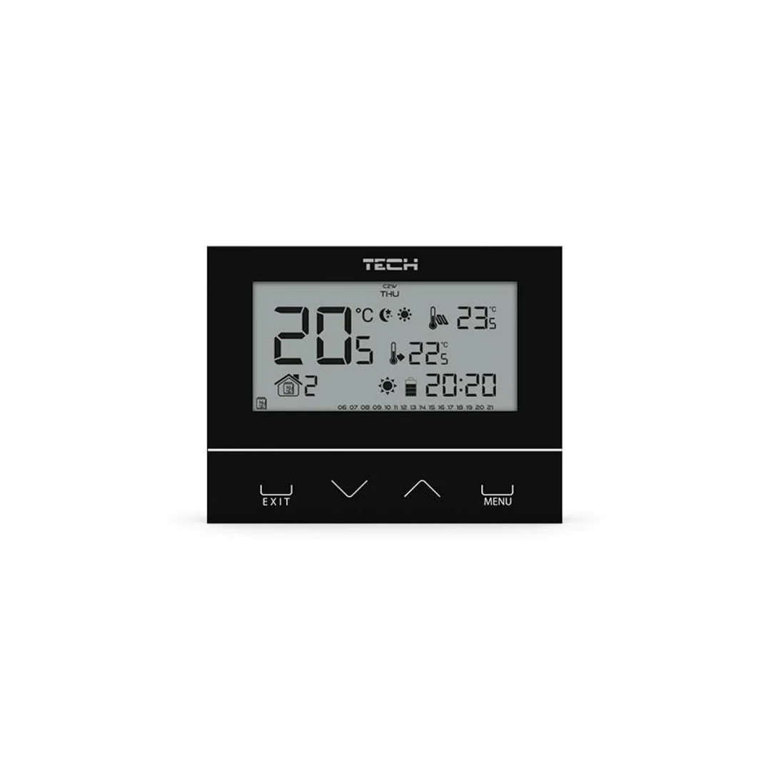 TECH ST-292 V2 - Regulator pokojowy bezprzewodowy dwustanowy kolor czarny