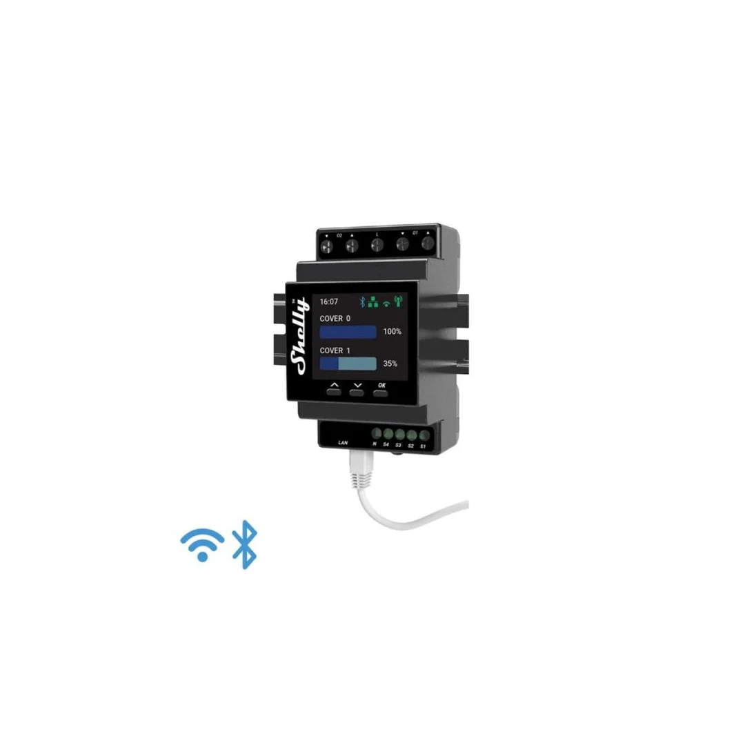 Shelly Pro Dual Cover / Shutter PM - sterownik rolet i napędów z pomiarem energii 16A/kanał, do 40A WiFi/Bluetooth/LAN