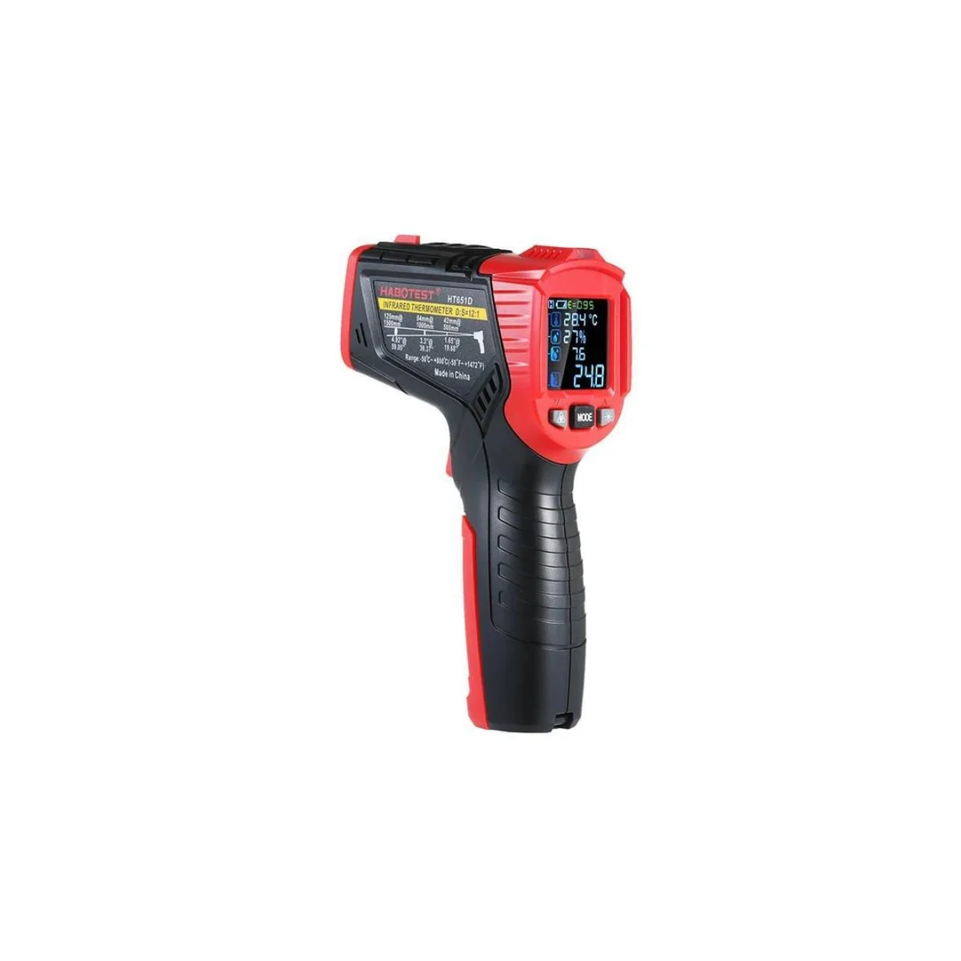 Cyfrowy pirometr laserowy Habotest HT651D, miernik wilgotności