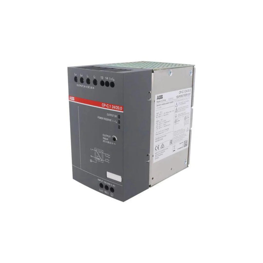 Zasilacz: impulsowy na szynę DIN 480W 24VDC 22,5÷28,5V 20A 1SVR360763R1001