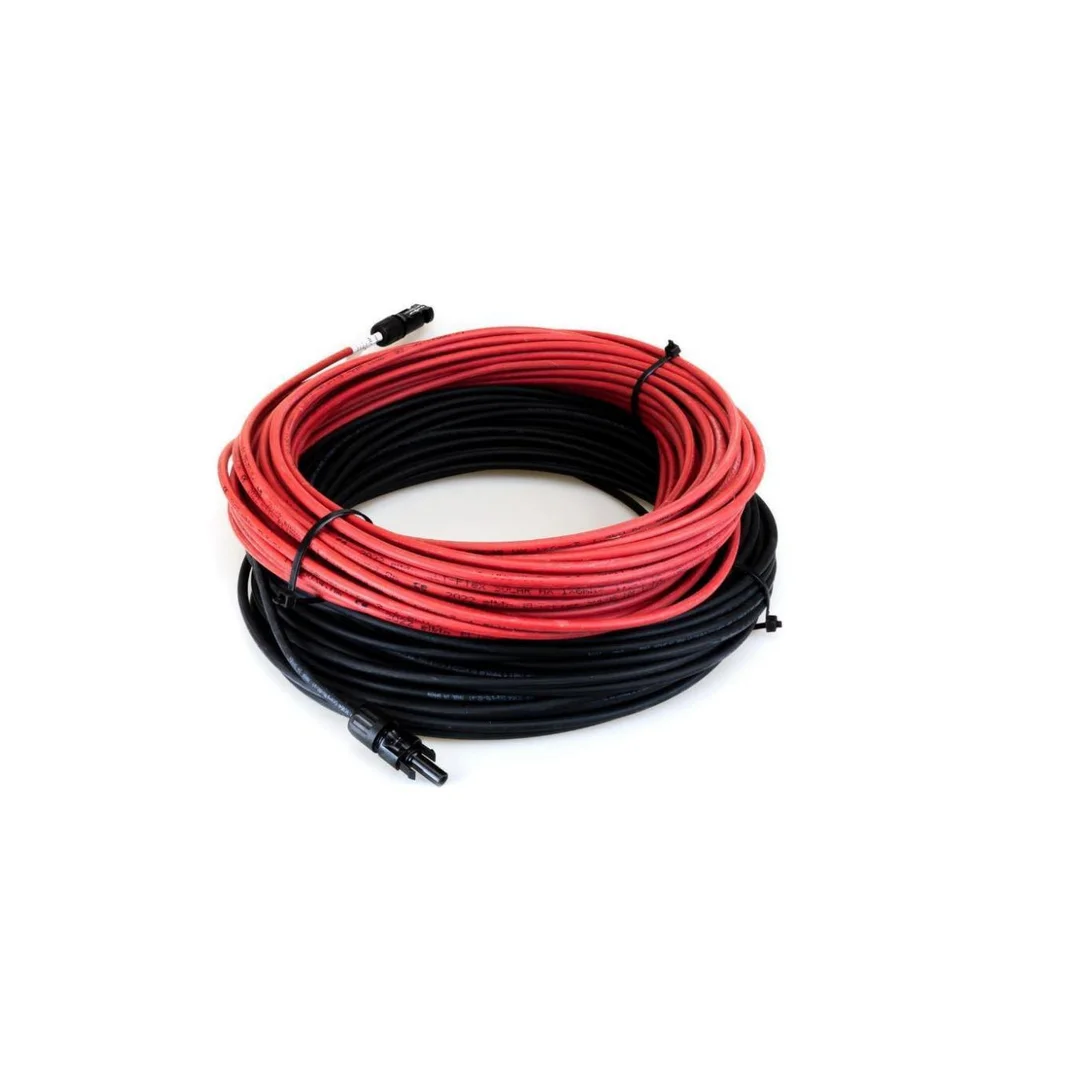 SET 6mm2 Kabel fotowoltaiczny Czerwony Czarny MC4 + WTYCZKA PV 15M