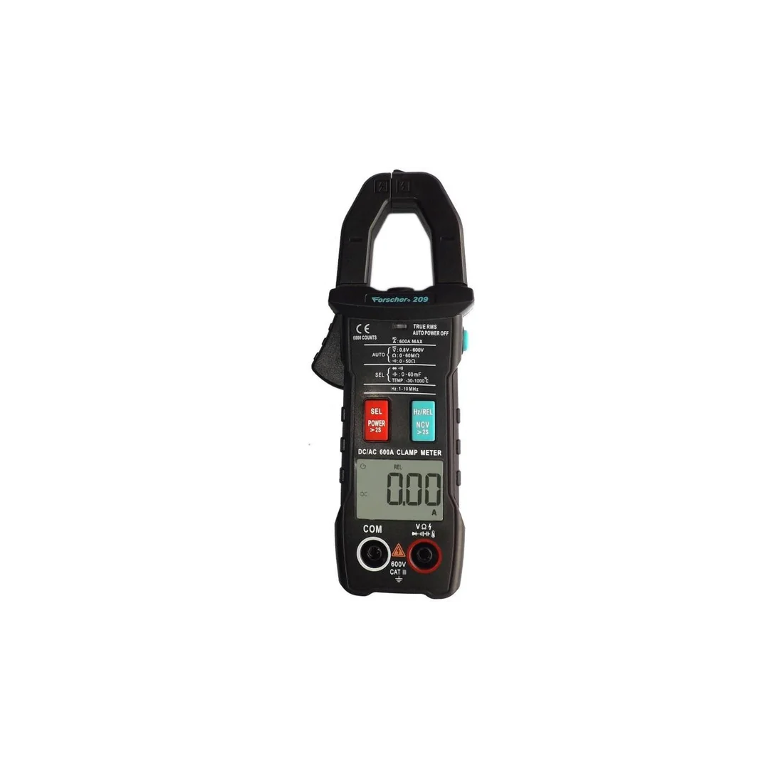 Multimetr cęgowy z autozakresem i pomiarem True RMS miernik uniwersalny z wyświetlaczem LCD FORSCHER FS209