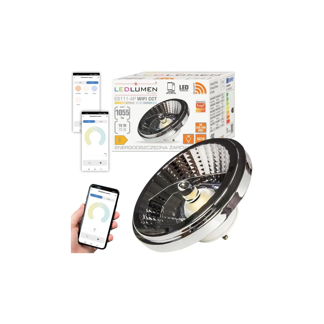 Żarówka LED ES111-AP GU10 10W LED WiFi CCT
