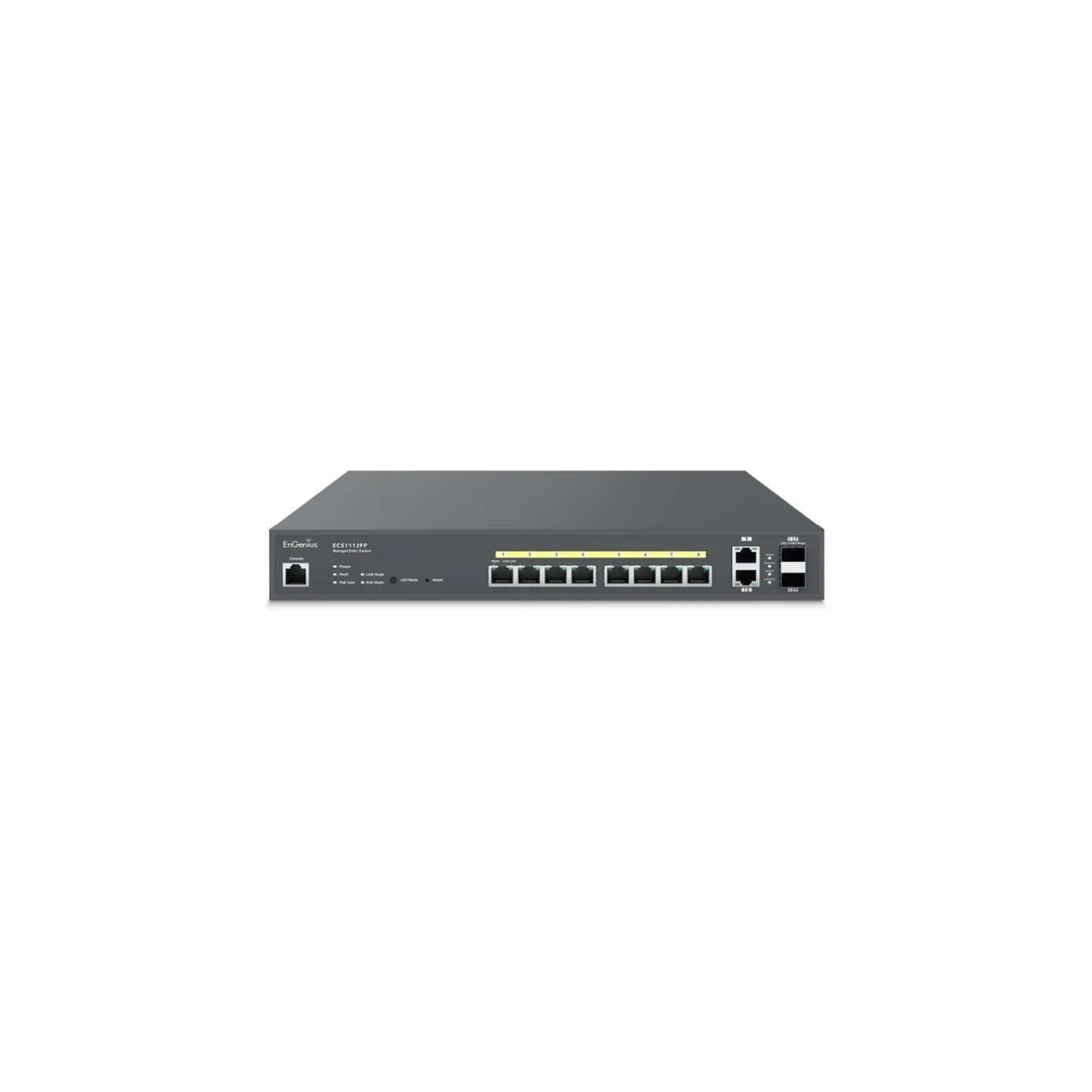 Switch zarządzalny 8x RJ45 Gigabit PoE+130W, 2x Uplink Cloud ECS1112FP