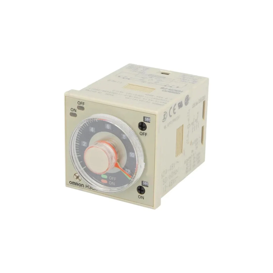 Przekaźnik czasowy o zakresie zliczania 0,05s÷300h, wyjściu typu DPDT, napięciu zasilania 24VAC H3CR-F8/24AC/DC