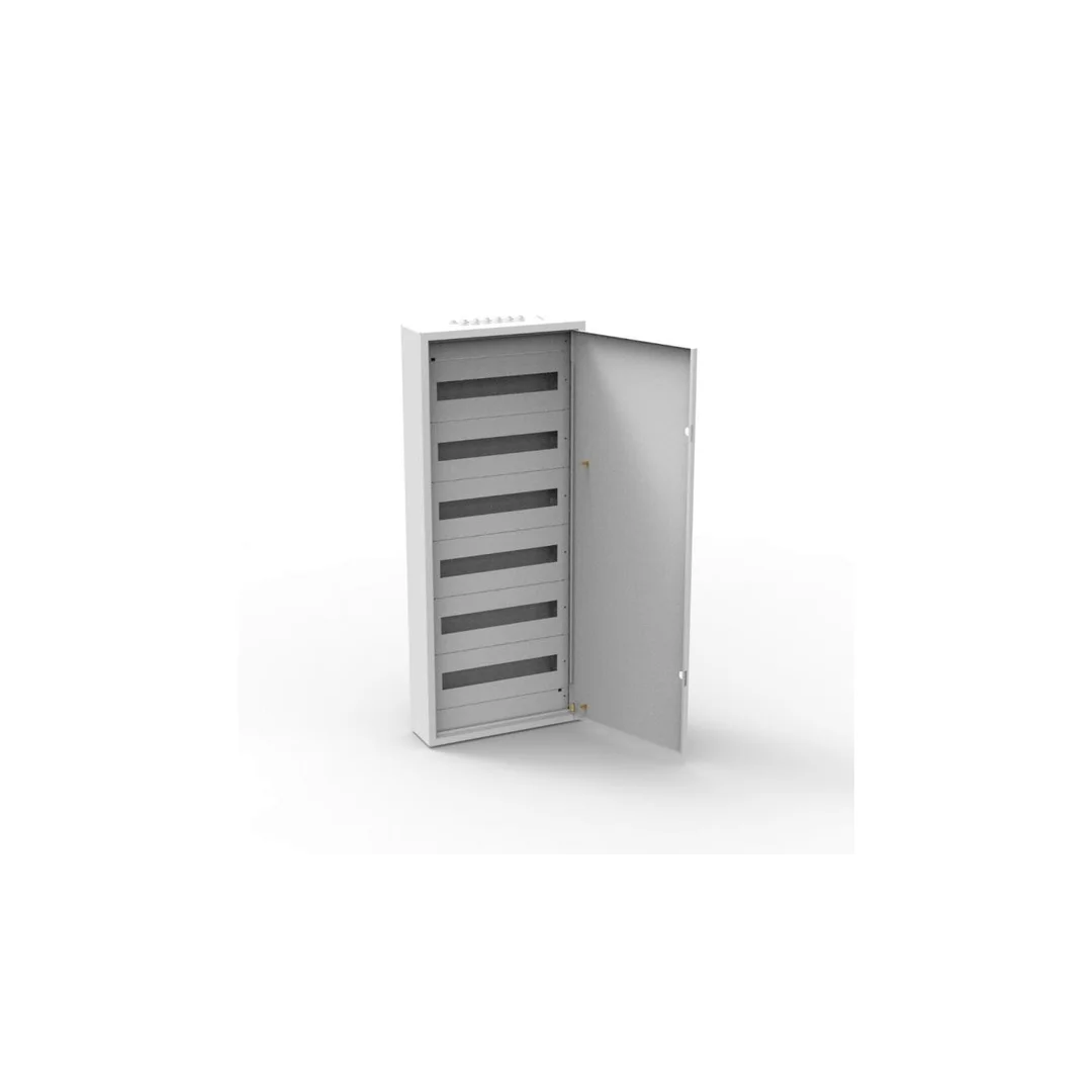 Rozdzielnica natynkowa metalowa 108 modułowa 6x18 436x1055x130 RAL9003 IP30 MN108/6/18