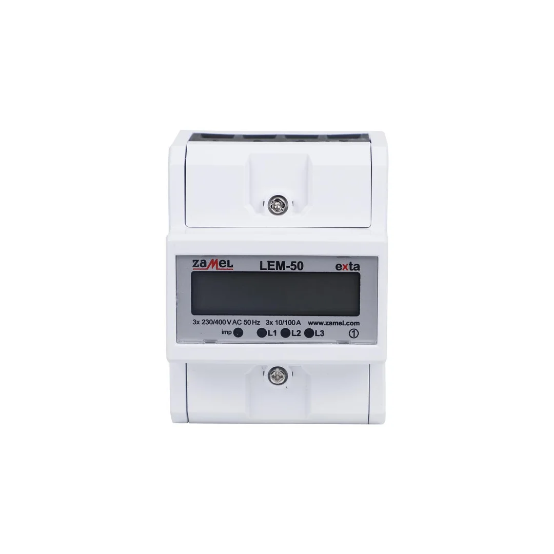 Licznik energii elektrycznej czynnej 3-fazowy cyfrowy 100A LEM-50 EXT10000322