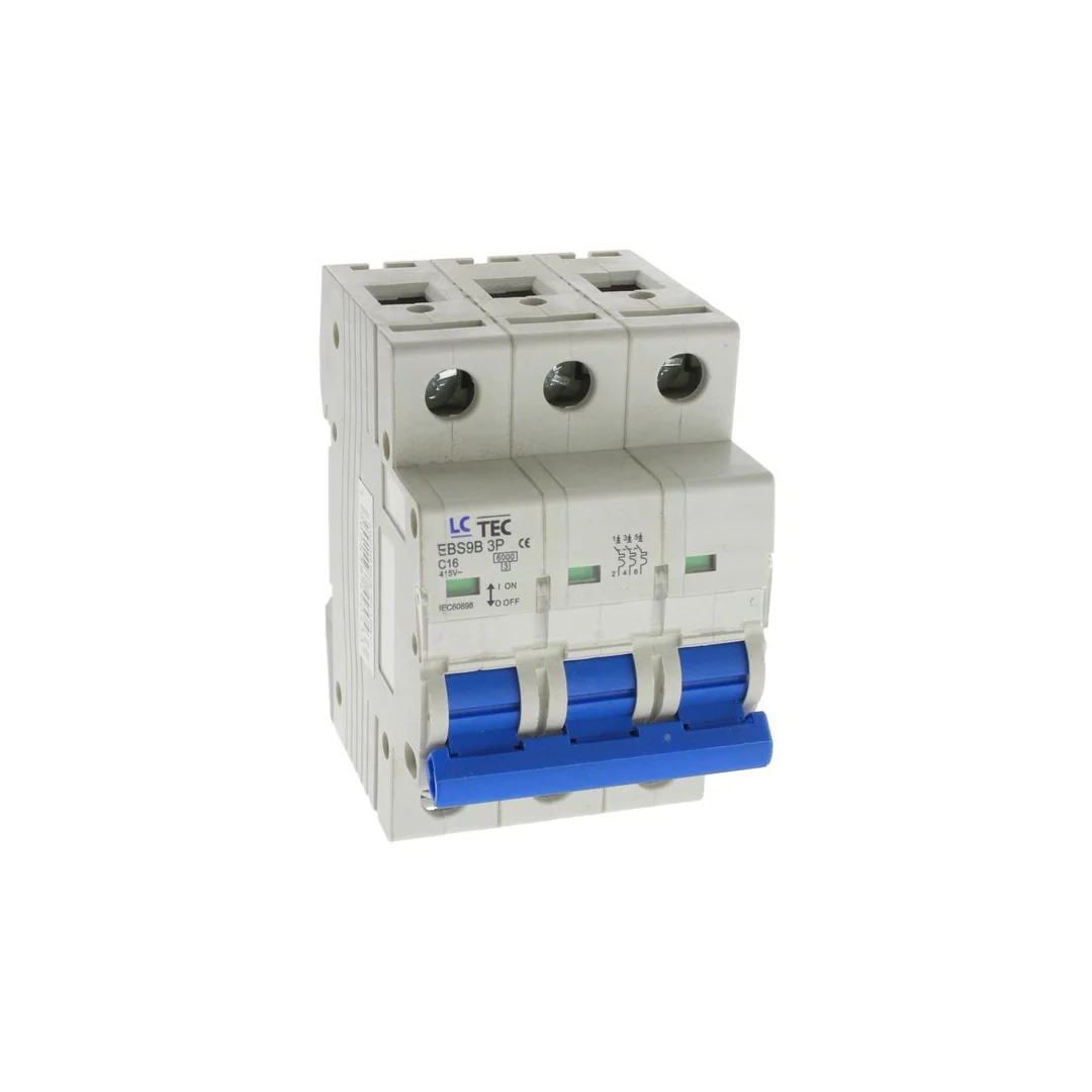 Wyłącznik instalacyjny nadprądowy nadmiarowoprądowy 3P 3M C 16A 6kA 490433 EBS9B