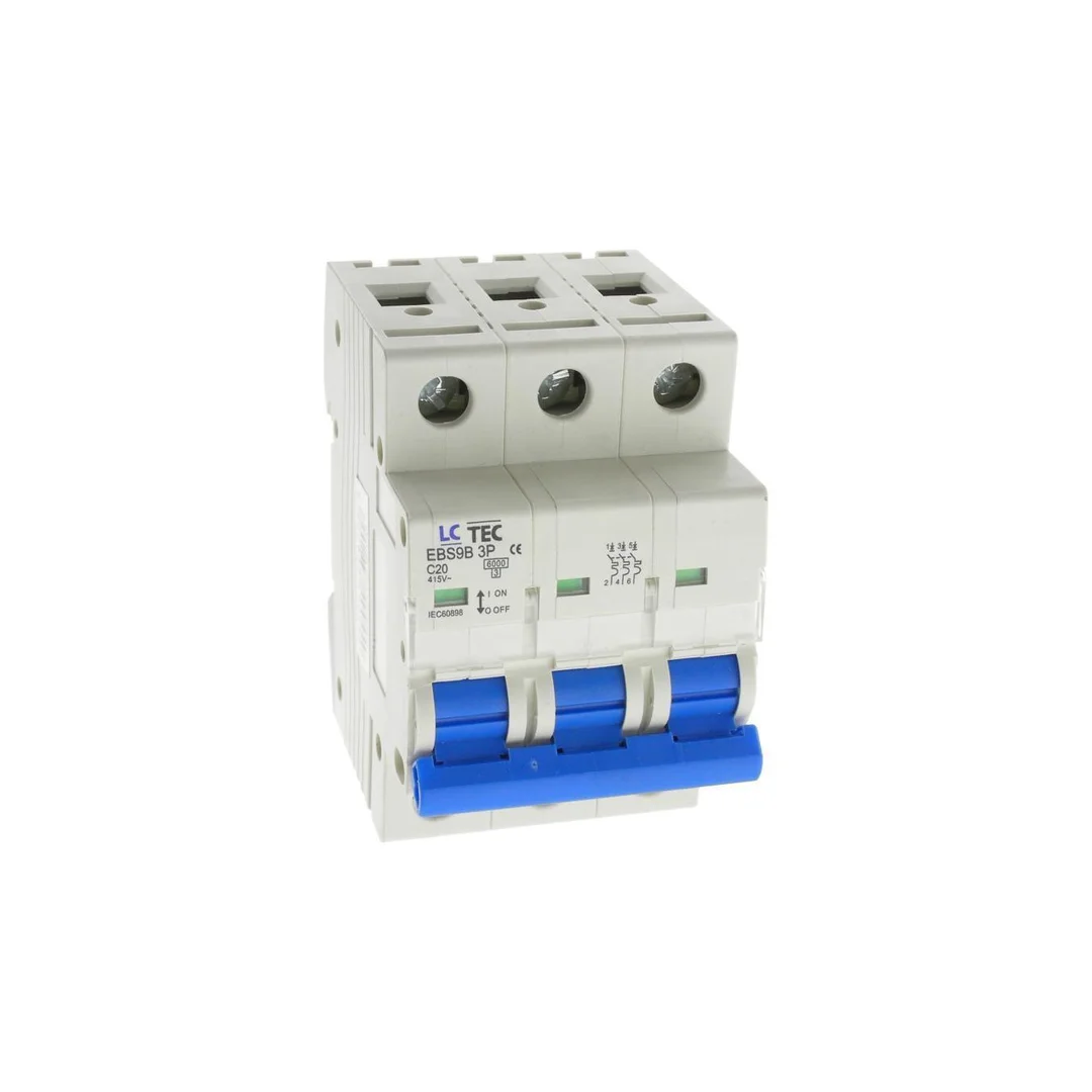 Wyłącznik instalacyjny nadprądowy nadmiarowoprądowy 3P 3M C 20A 6kA 490440 EBS9B