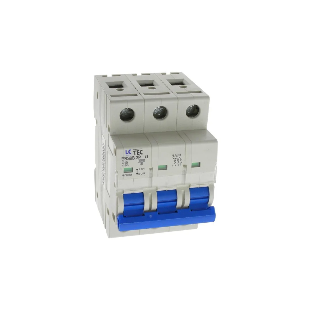 Wyłącznik instalacyjny nadprądowy nadmiarowoprądowy 3P 3M C 10A 6kA 493045 EBS9B