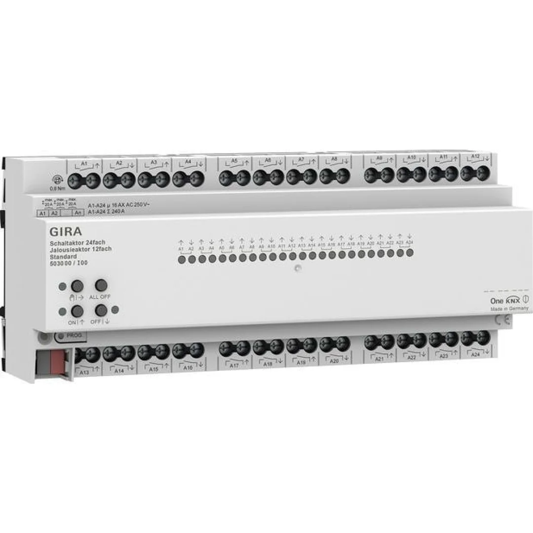 GIRA aktor przekaźnikowy/żaluzjowy 24x/12x 16 A standard KNX ONE 503000