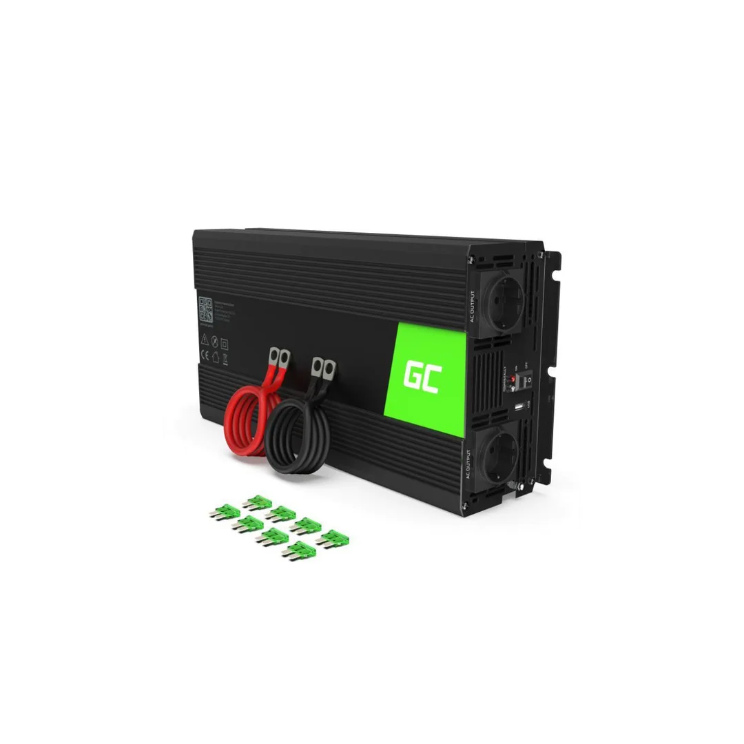 Przetwornica napięcia inwerter Green Cell 12V / 230V 3000W/6000W czysta sinusoida INV15