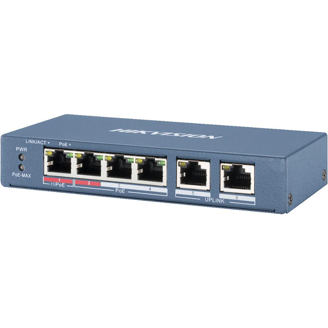 Switch PoE 4-portowy 100Mbps (niezarządzalny) DS-3E0106HP-E