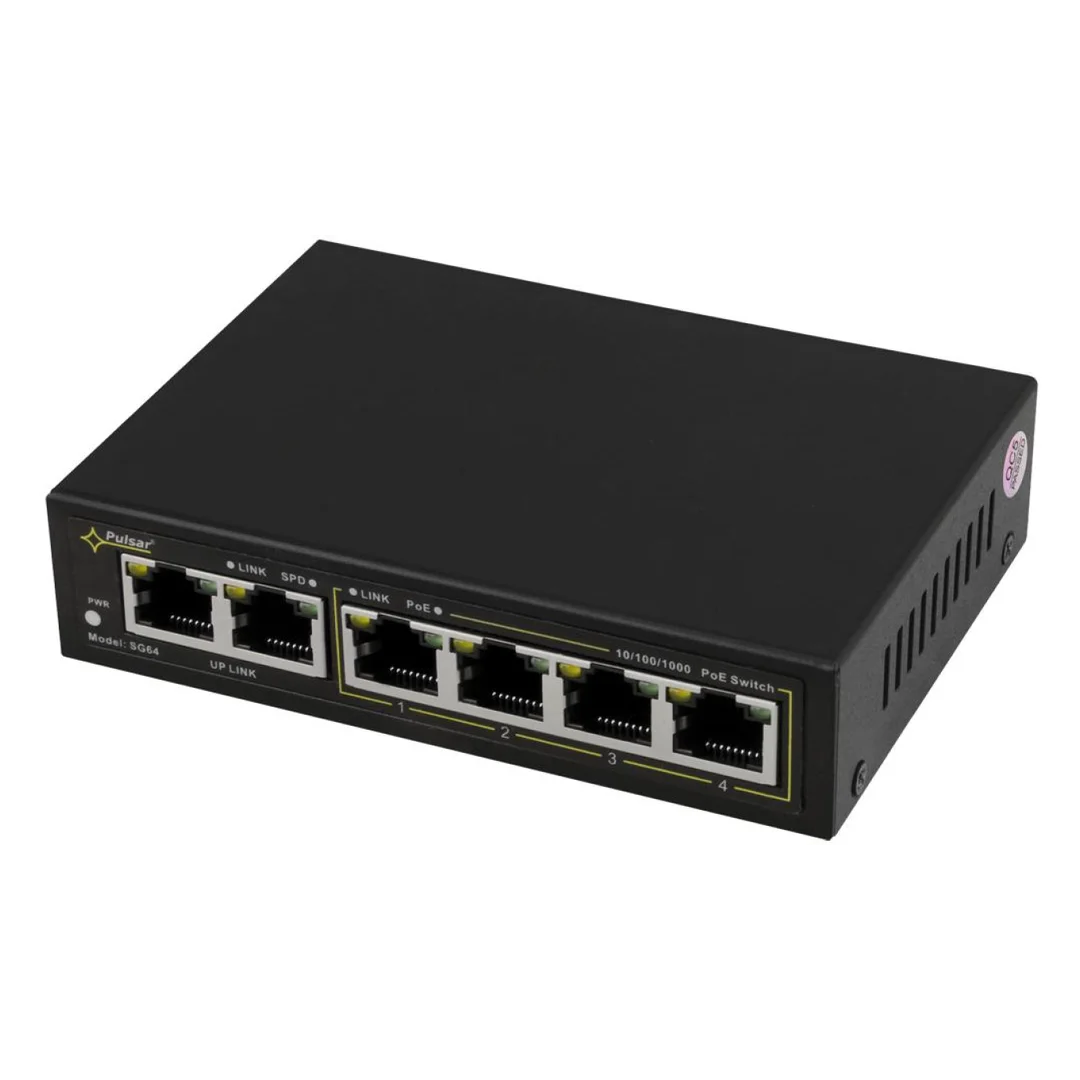 Switch Gigabit POE 4+2 Pulsar SG64
