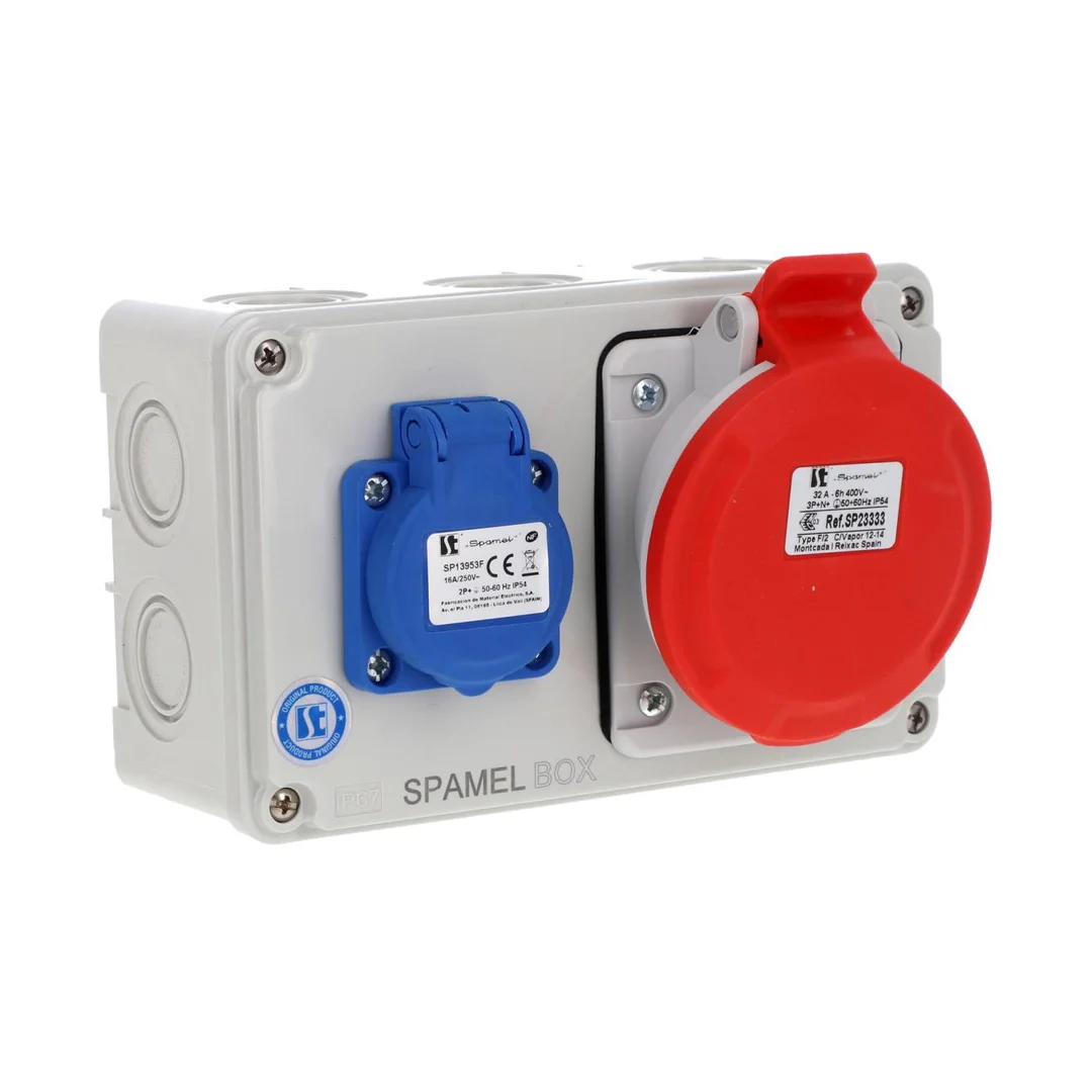 Rozdzielnica 5x32A 3x16A INA=32A IP54 SB-001705-S0020-54