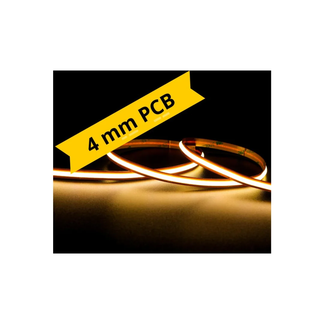 Profesjonalna taśma LED ciepła COB 24V 4W/m 3000K IP20 4 mm miniPCB UQS-COB-4W-WW-24V-5m