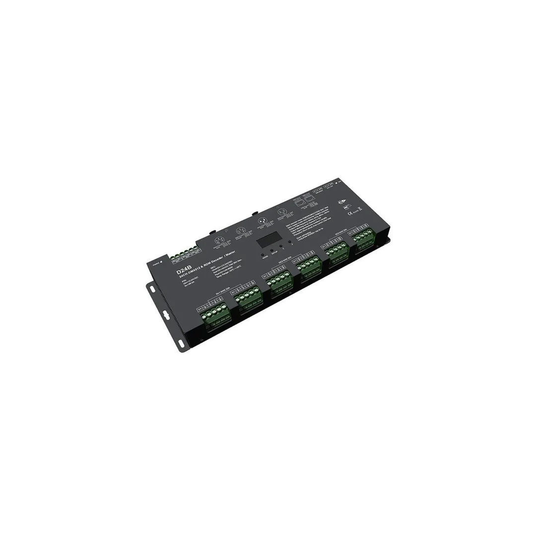 Sterownik LED DMX512 Skydance - 24 kanałowy - 12-24V DC 24x4A - OLED - Dekoder/Master DMX - D24B