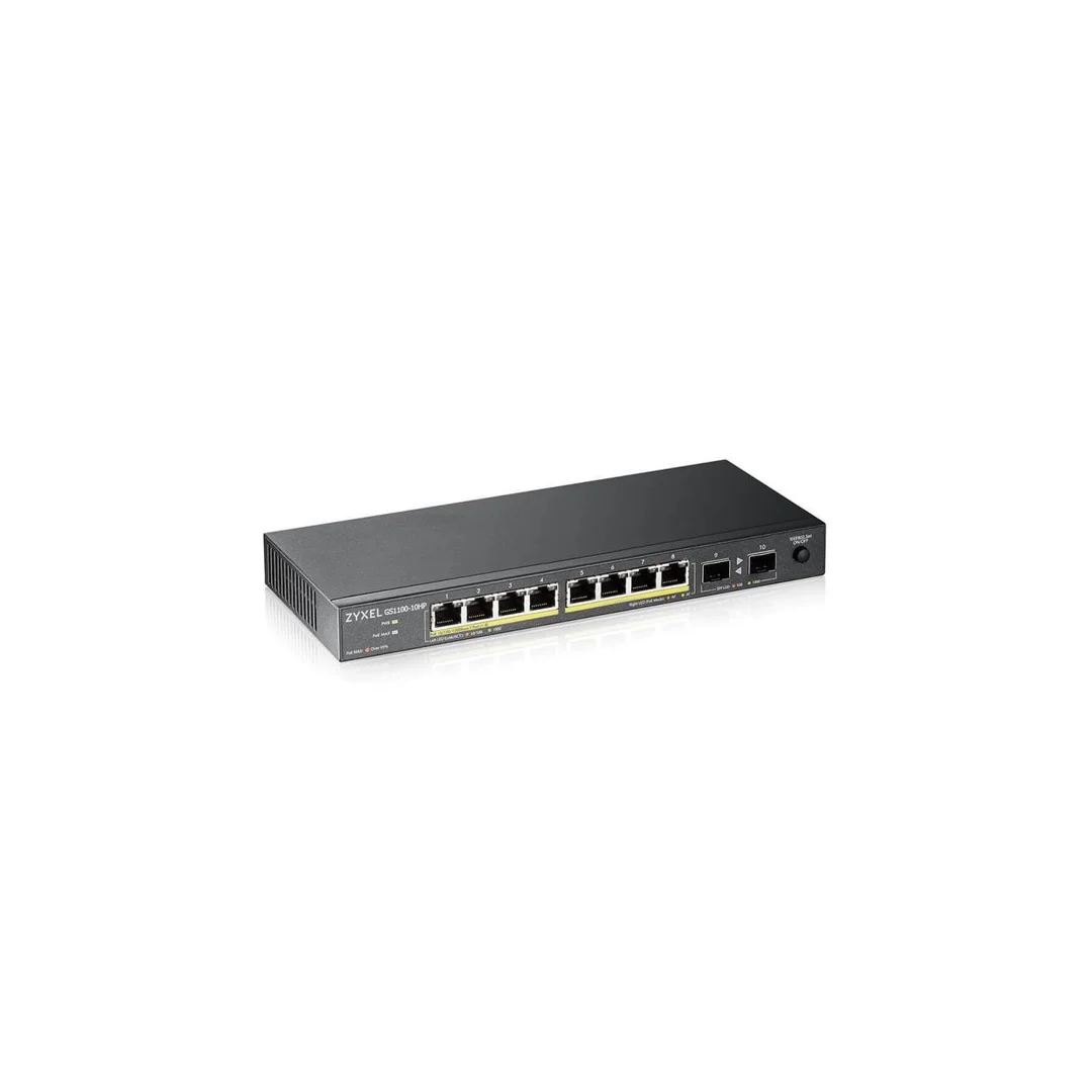 Switch Zyxel GS1100-10HP 10p PoE (PoE+: 8) 130W Unmanaged Gigabit