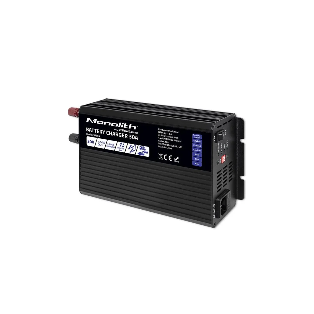 Inteligentna profesjonalna ładowarka Monolith do akumulatorów LiFePO4 AGM GEL SLA 30A 12V