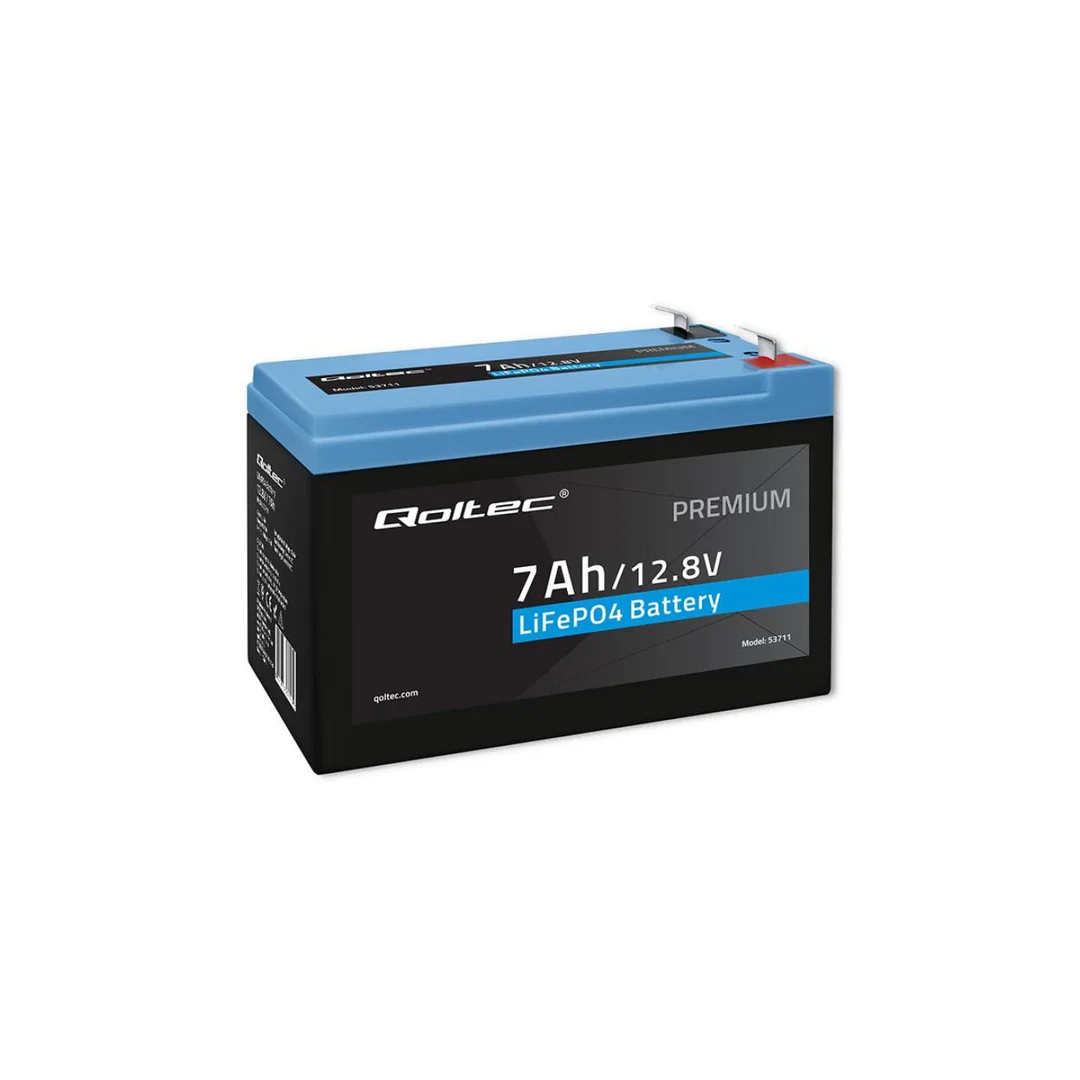 Qoltec Akumulator LiFePO4 Litowo-Żelazowo-Fosforanowy 12.8V 7Ah 89.6Wh BMS