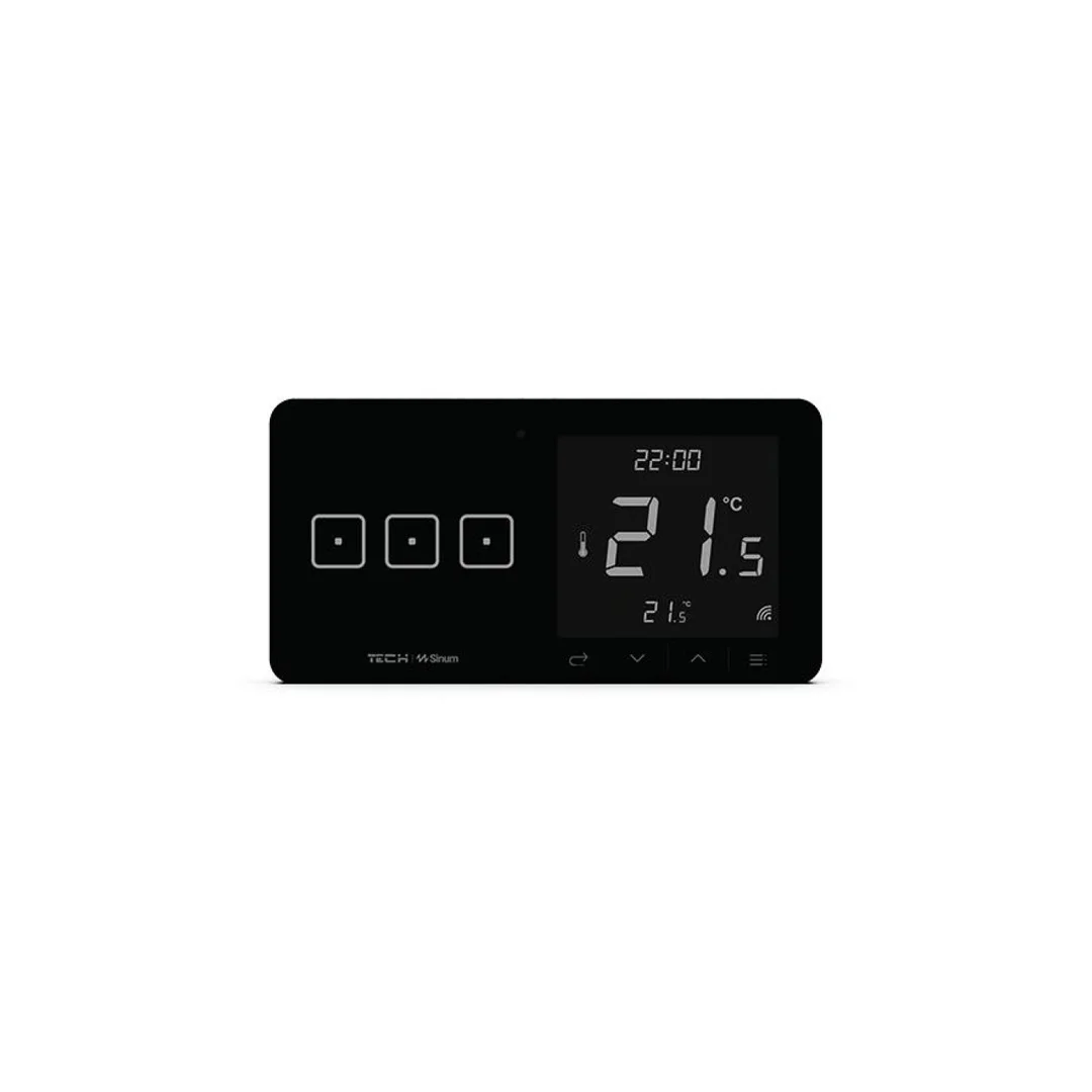 SINUM WSR-03m L Regulator pokojowy + włącznik trójpolowy lewy kolor czarny