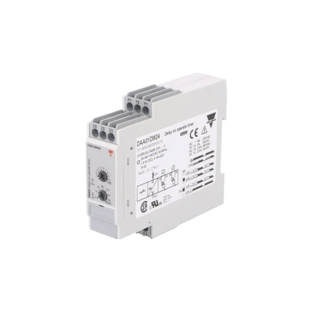 Przekaźnik czasowy, 0,1s÷100h, SPDT x2, 250VAC/8A,24VDC/5A, Szczelność: IP20 DAA01DM24