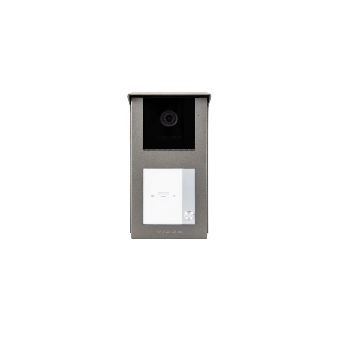 Stacja bramowa jednolokatorska z czytnikiem RFID. Kamera Full HD, kąt widzenia ok. 125 Vidos 2IP S201-1