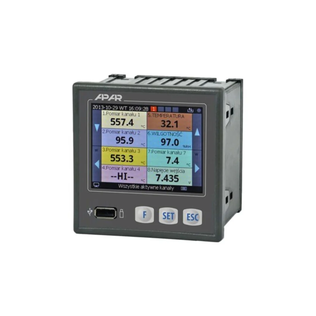 Rejestrator, 85÷260VAC, IN: 8, na panel, IP30, 0÷50C, Otw: 92x89mm AR207/8/S1/P/P/P/P/IP30