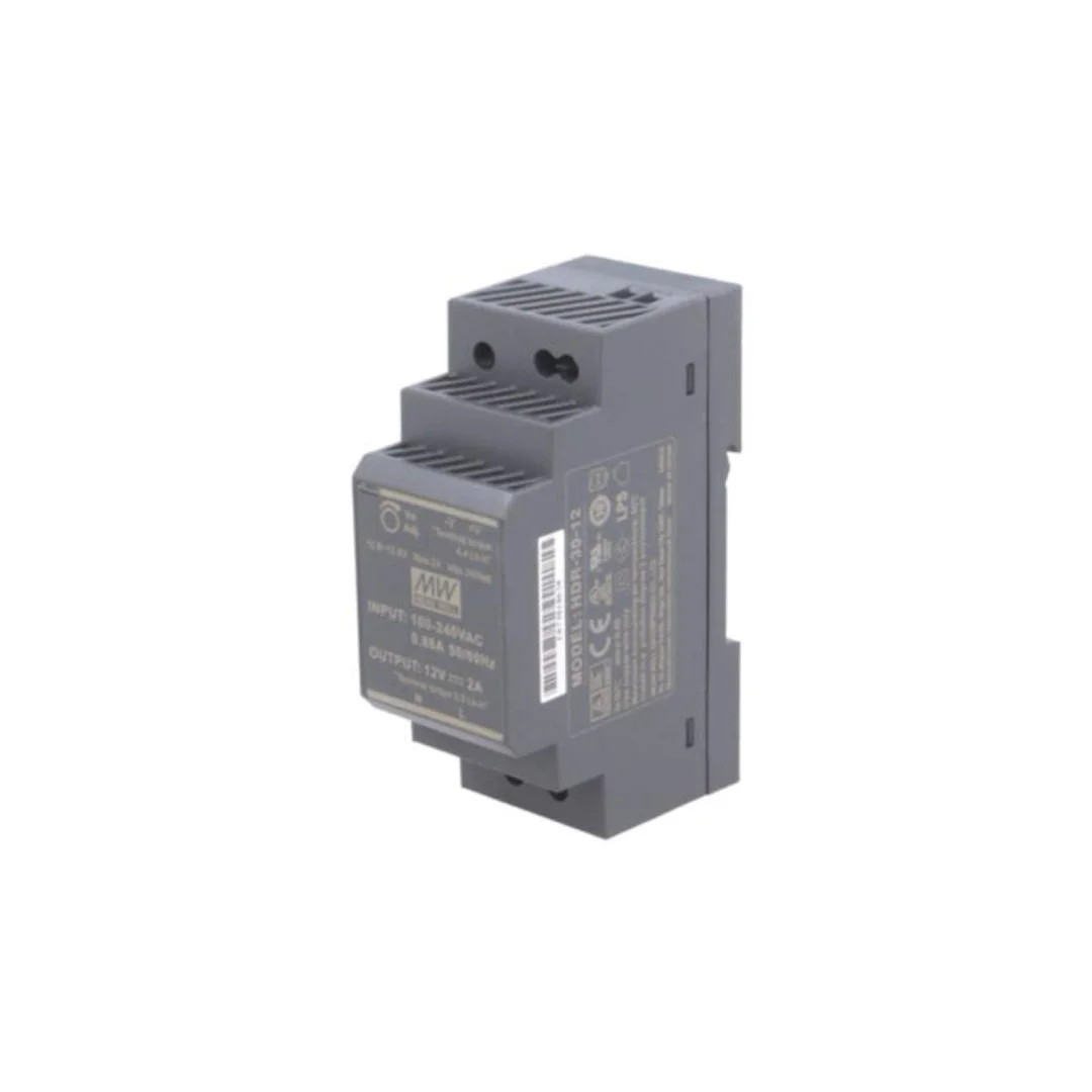 Zasilacz impulsowy, na szynę DIN, 24W, 12VDC, 2A, 85÷264VAC, OUT: 1 HDR-30-12